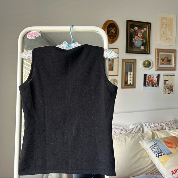 Vintage Georges Rech Black and White Lace Tank Top - Picture 3 of 4